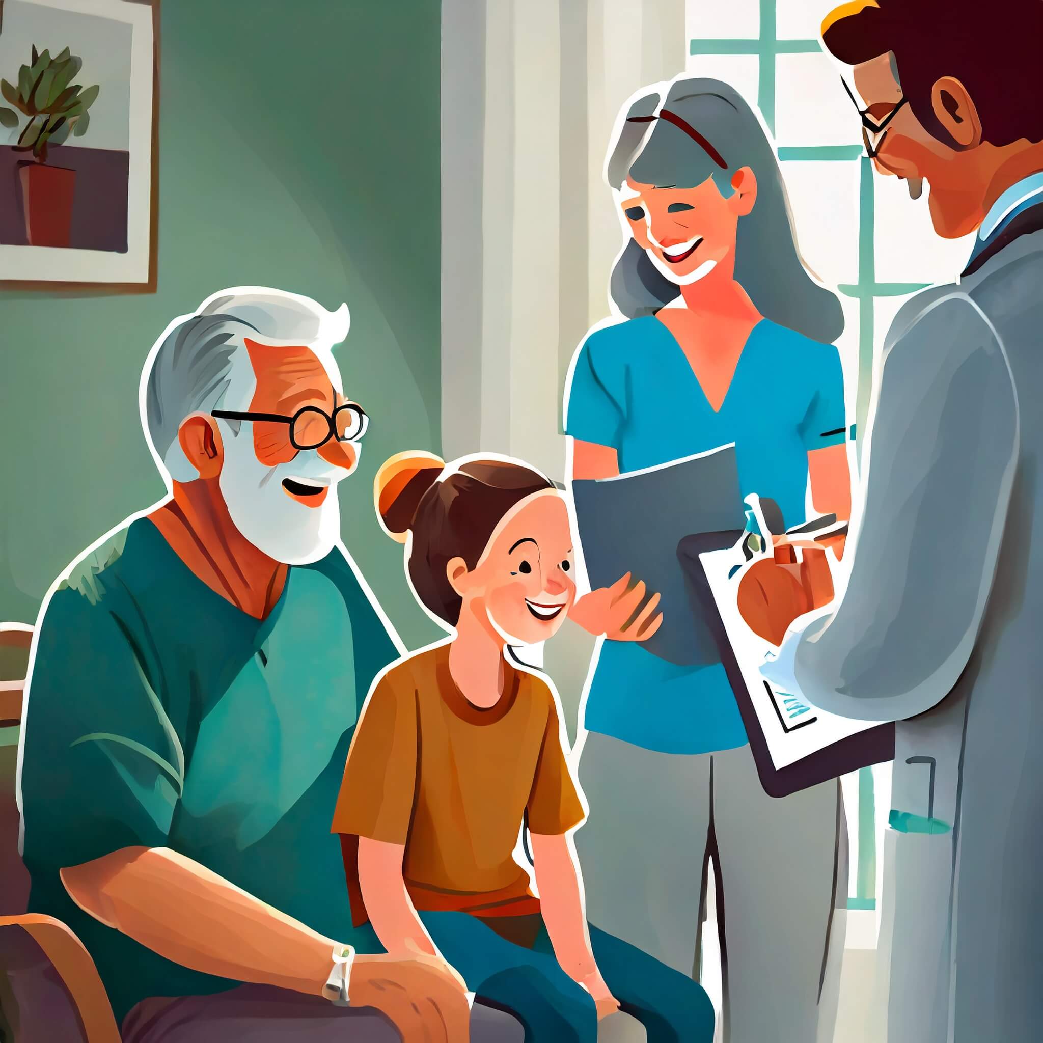 ilustración hombres y mujeres con alzheimer