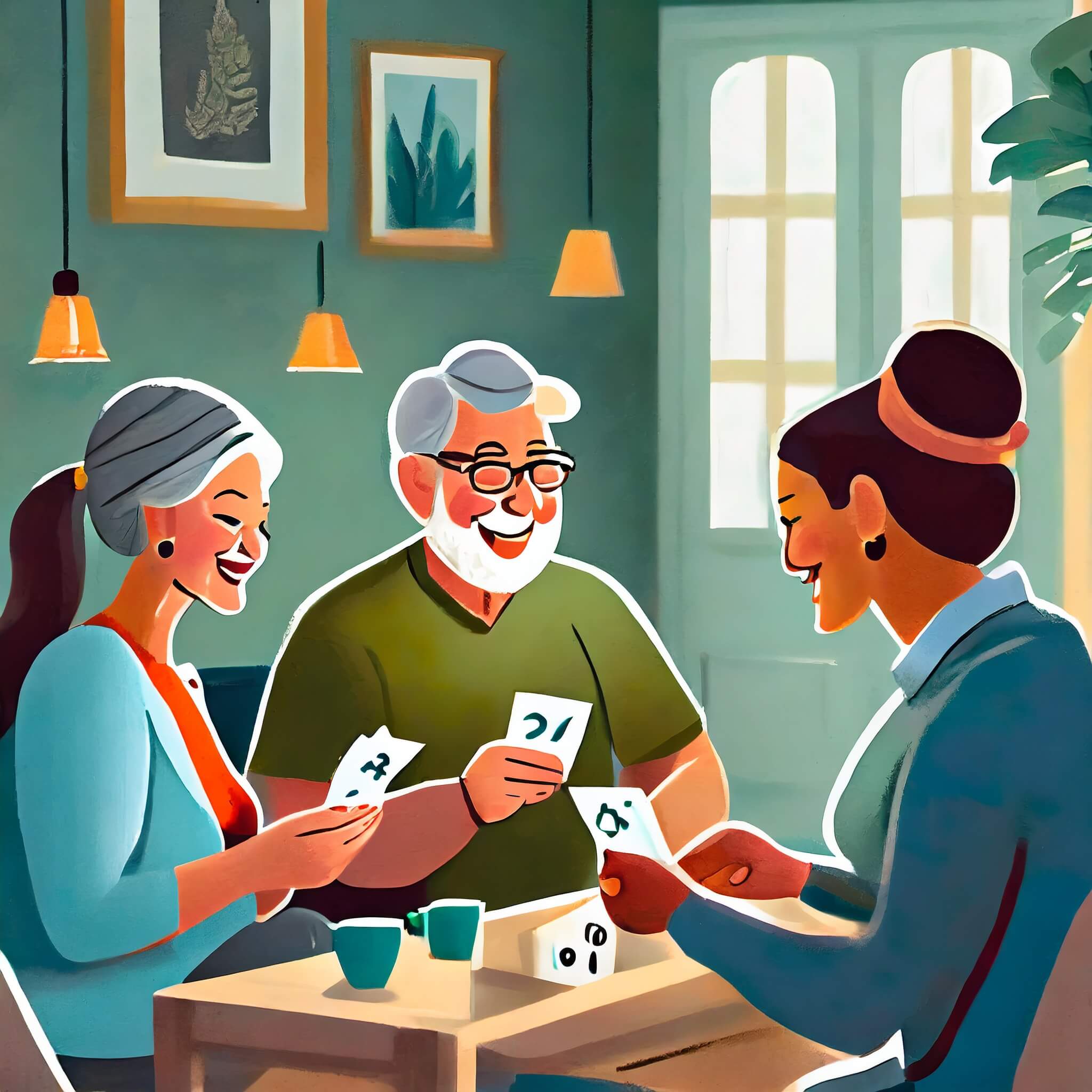 ilustración hombres y mujeres con alzheimer