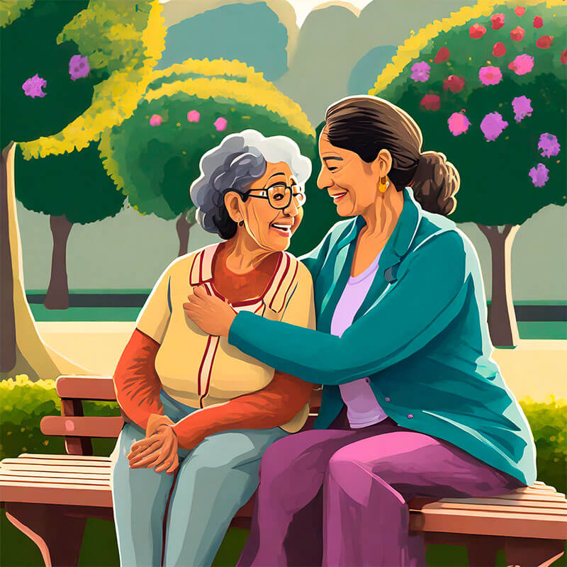 ilustración mujer con alzheimer