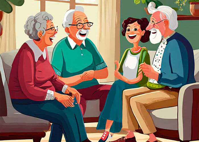 ilustración hombres y mujeres con alzheimer