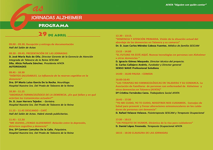 Sextas Jornadas sobre Demencias AFATA